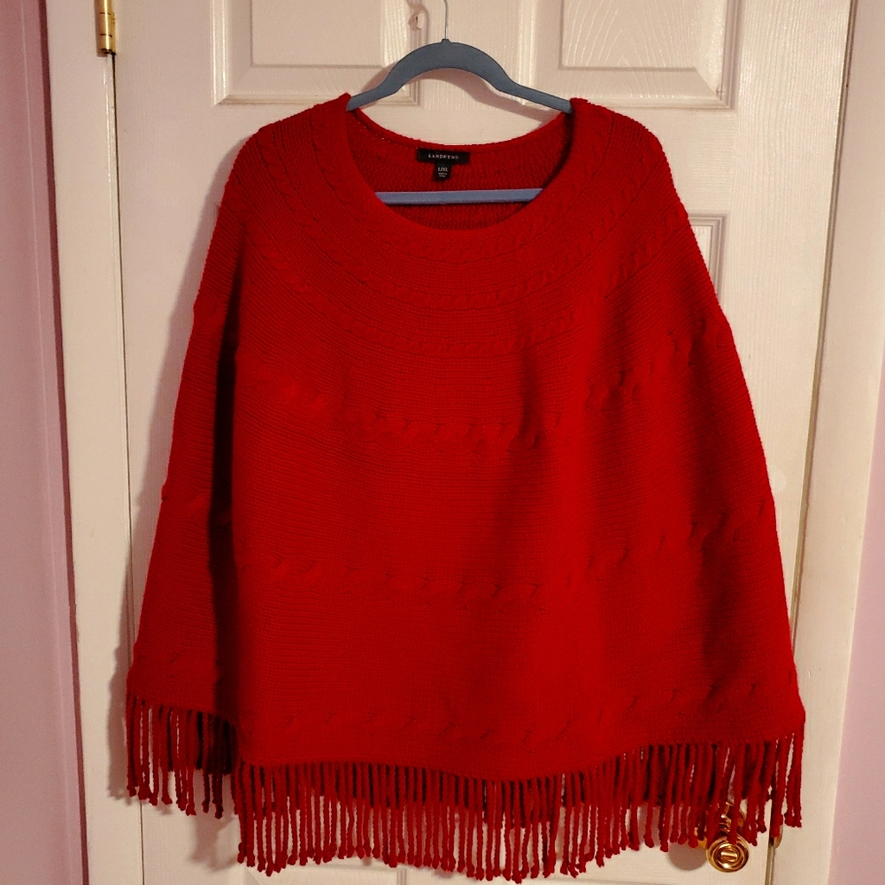 Lands' End Red Poncho Size L/XL